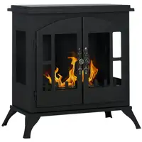Chimenea de Bioetanol con Tanque de 0,9 L 55x31x55 cm Negro HOMCOM