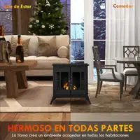 Chimenea de Bioetanol con Tanque de 0,9 L 55x31x55 cm Negro HOMCOM