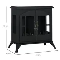 Chimenea de Bioetanol con Tanque de 0,9 L 55x31x55 cm Negro HOMCOM
