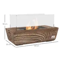 Chimenea Bioetanol Sobremesa Capacidad de 150 ml 33x16x18 cm Roble HOMCOM Chimenea Bioetanol Sobremesa Capacidad de 150 ml 33x16x18 cm Roble HOMCOM