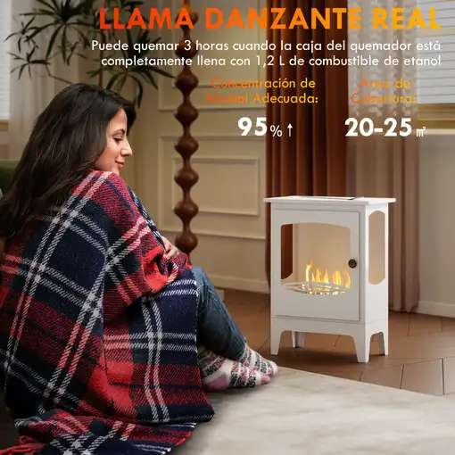 Chimenea de Bioetanol 7000BTU Tanque de 0,9 L 39x26x54 cm Negro HOMCOM