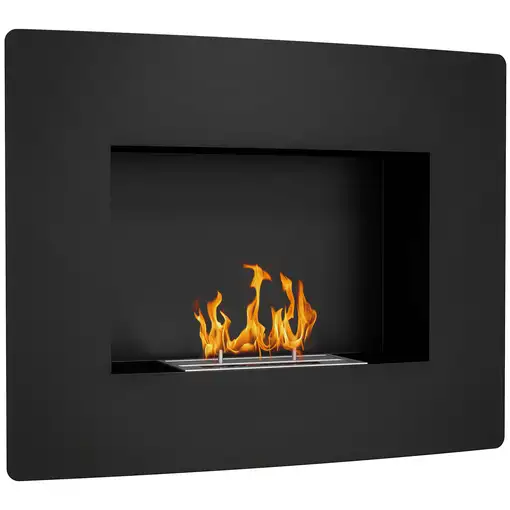 Chimenea de Bioetanol de Pared con Tanque de 0,9 L 66x16x52 cm Negro HOMCOM