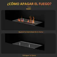 Chimenea de Bioetanol de Pared con Tanque de 0,9 L 66x16x52 cm Negro HOMCOM