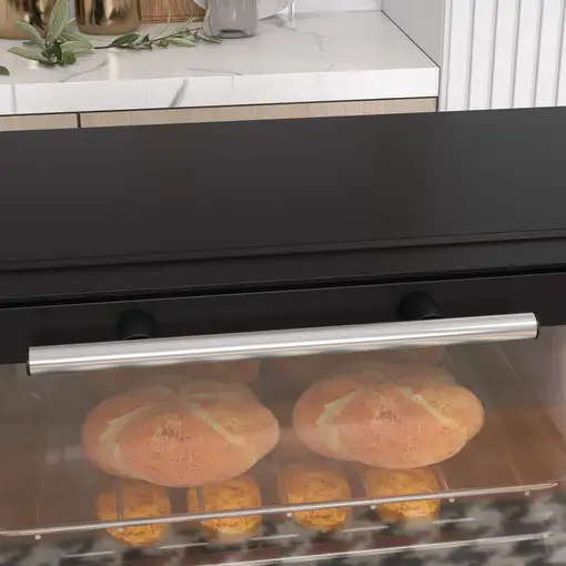 Mini Horno Eléctrico 9L 50W con Temperatura Ajustable Temporizador Negro HOMCOM