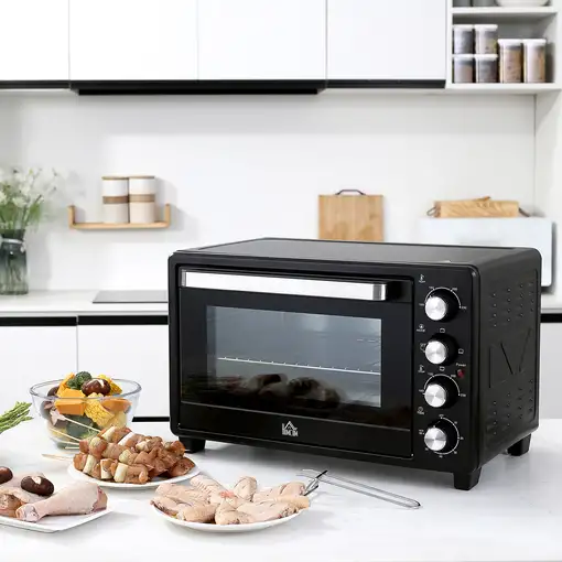 Mini Horno Eléctrico 32L 1600W 52,2x38,1x33,5 cm Negro HOMCOM