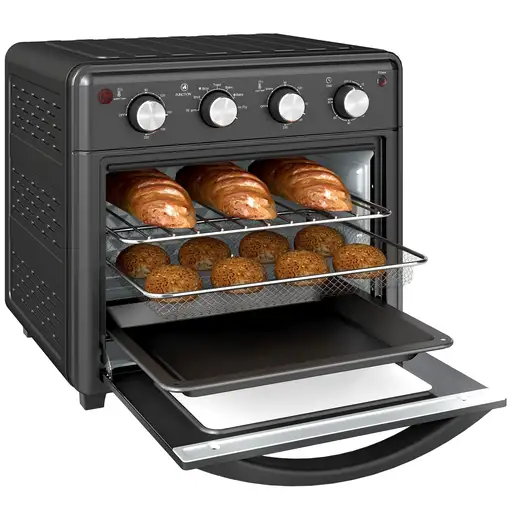Horno Eléctrico Multifunción de Sobremesa de 30L 1600W 43x39x39cm Negro HOMCOM