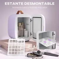 Nevera Pequeña 4L para Enfriar y Calentar 20,3x26,3x28 cm Violeta HOMCOM