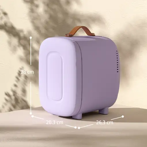Nevera Pequeña 4L para Enfriar y Calentar 20,3x26,3x28 cm Violeta HOMCOM