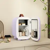 Nevera Pequeña 4L para Enfriar y Calentar 20,3x26,3x28 cm Violeta HOMCOM