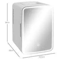 Nevera Cosméticos 10L Extrasilenciosa 12V/240V para Enfriar y Calentar HOMCOM