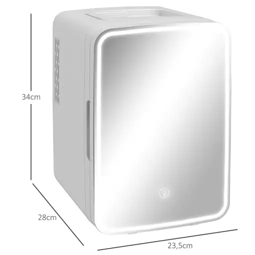 Nevera Cosméticos 10L Extrasilenciosa 12V/240V para Enfriar y Calentar HOMCOM