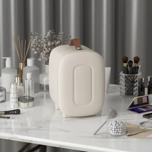 Nevera Cosméticos 4L para Enfriar y Calentar 20,3x26,3x28 cm Crema HOMCOM