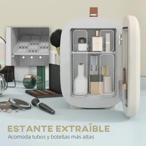 Nevera Cosméticos 4L para Enfriar y Calentar 20,3x26,3x28 cm Crema HOMCOM