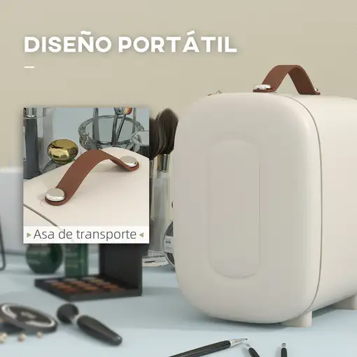 Nevera Cosméticos 4L para Enfriar y Calentar 20,3x26,3x28 cm Crema HOMCOM