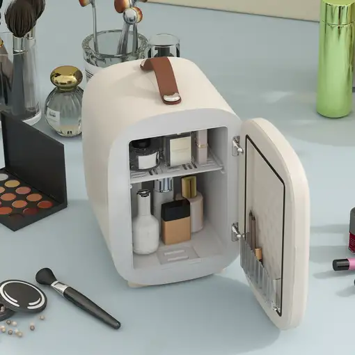 Nevera Cosméticos 4L para Enfriar y Calentar 20,3x26,3x28 cm Crema HOMCOM