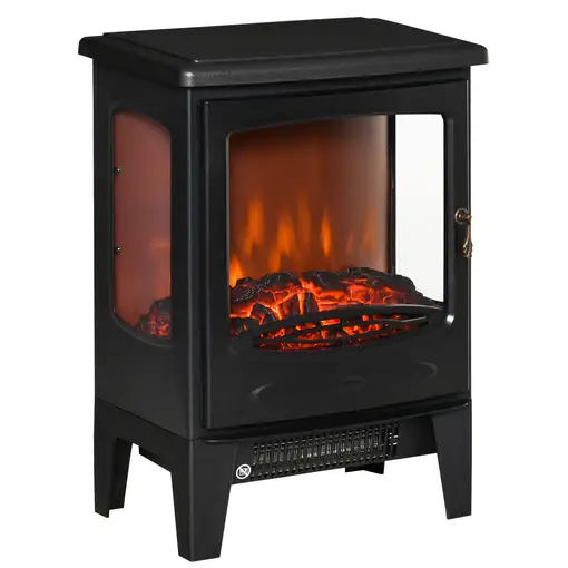Chimenea Eléctrica 900W/1800W con Ventanas 39x26x54,8 cm Negro HOMCOM Chimenea Eléctrica 900W/1800W con Ventanas 39x26x54,8 cm Negro HOMCOM