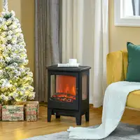 Chimenea Eléctrica 900W/1800W con Ventanas 39x26x54,8 cm Negro HOMCOM Chimenea Eléctrica 900W/1800W con Ventanas 39x26x54,8 cm Negro HOMCOM