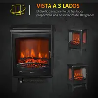Chimenea Eléctrica 900W/1800W con Ventanas 39x26x54,8 cm Negro HOMCOM Chimenea Eléctrica 900W/1800W con Ventanas 39x26x54,8 cm Negro HOMCOM