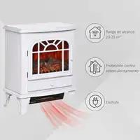 Chimenea Eléctrica 1000/2000W con Efecto Llama Brillo Regulable y HOMCOM Chimenea Eléctrica 1000/2000W con Efecto Llama Brillo Regulable y HOMCOM