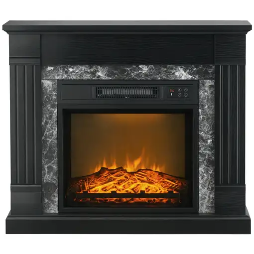 Chimenea Eléctrica 1800W con Efecto de Llama para Sala 30 m² Negro HOMCOM Chimenea Eléctrica 1800W con Efecto de Llama para Sala 30 m² Negro HOMCOM