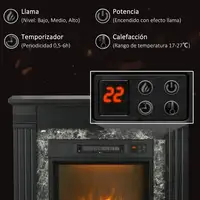 Chimenea Eléctrica 1800W con Efecto de Llama para Sala 30 m² Negro HOMCOM Chimenea Eléctrica 1800W con Efecto de Llama para Sala 30 m² Negro HOMCOM