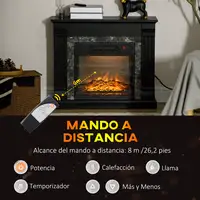 Chimenea Eléctrica 1800W con Efecto de Llama para Sala 30 m² Negro HOMCOM Chimenea Eléctrica 1800W con Efecto de Llama para Sala 30 m² Negro HOMCOM