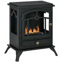 Chimenea de Bioetanol con Tanque de 0,9 L 45x28x54 cm Negro HOMCOM Chimenea de Bioetanol con Tanque de 0,9 L 45x28x54 cm Negro HOMCOM