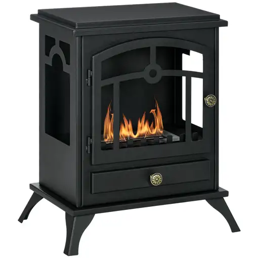 Chimenea de Bioetanol con Tanque de 0,9 L 45x28x54 cm Negro HOMCOM Chimenea de Bioetanol con Tanque de 0,9 L 45x28x54 cm Negro HOMCOM