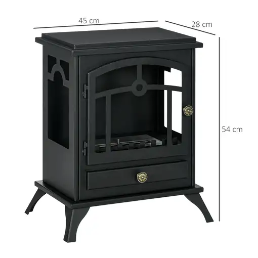 Chimenea de Bioetanol con Tanque de 0,9 L 45x28x54 cm Negro HOMCOM