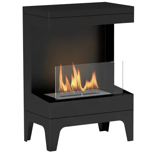 Chimenea de Bioetanol de Pie con Tanque de 0,9 L 38x22x54 cm Negro HOMCOM Chimenea de Bioetanol de Pie con Tanque de 0,9 L 38x22x54 cm Negro HOMCOM