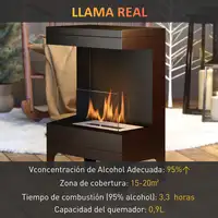 Chimenea de Bioetanol de Pie con Tanque de 0,9 L 38x22x54 cm Negro HOMCOM