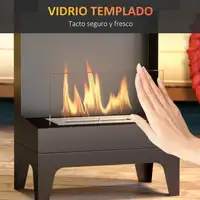 Chimenea de Bioetanol de Pie con Tanque de 0,9 L 38x22x54 cm Negro HOMCOM