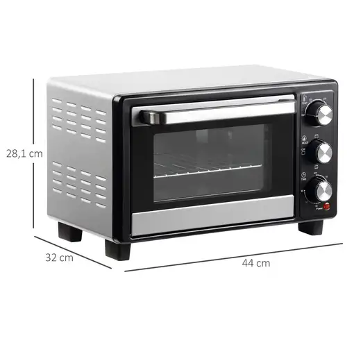 Horno Eléctrico de Sobremesa 16L 1400W con 3 Modos de Calor y Termostato HOMCOM