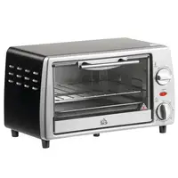 Horno Eléctrico Sobremesa 10 L 750W Temperatura 230 ℃ 36,5x26x22 cm Plata HOMCOM