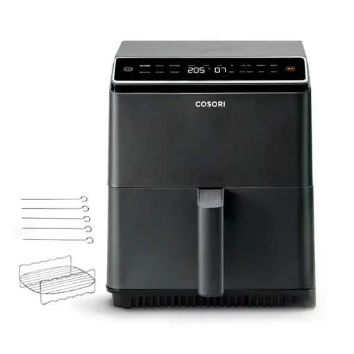 Freidora de aire negra 1700W, 6,4 litros Dual Blaze Chef Edition COSORI