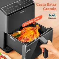 Freidora de aire negra 1700W, 6,4 litros Dual Blaze Chef Edition COSORI