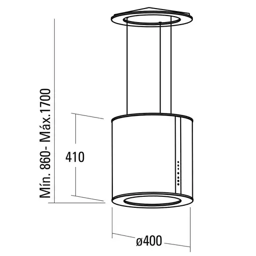 CATA ISLA MOON Acero inoxidable 600 m³/h