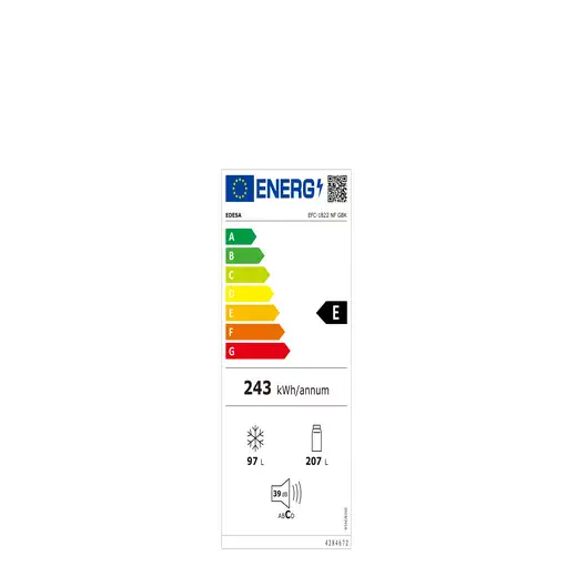 Nevera y congelador Independiente 304 L Negro 924271309 EDESA