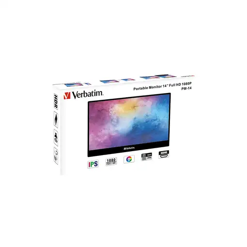 Verbatim 49590 pantalla para PC 35,6 cm (14\) 1920 x 1080 Pixeles Full HD LCD Negr