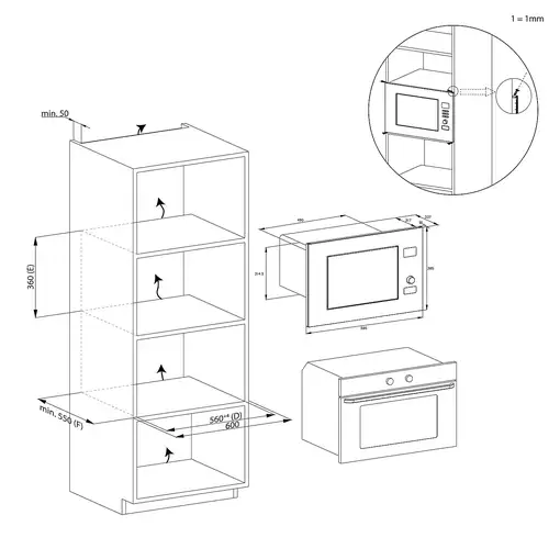 Candy CA38FL7N20WXB Negro Microondas con grill Integrado 20 L 750 W