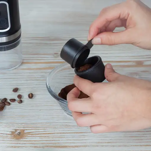 Cafetera portátil negra, cápsulas y café molido, 90 W, 15 bares, Roma PRIXTON