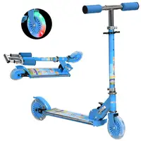 Patinete para Niños Plegable con Luces Música 67x32x65-78 cm Azul HOMCOM Patinete para Niños Plegable con Luces Música 67x32x65-78 cm Azul HOMCOM