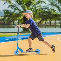 Patinete para Niños Plegable con Luces Música 67x32x65-78 cm Azul HOMCOM Patinete para Niños Plegable con Luces Música 67x32x65-78 cm Azul HOMCOM