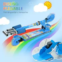 Patinete para Niños Plegable con Luces Música 67x32x65-78 cm Azul HOMCOM Patinete para Niños Plegable con Luces Música 67x32x65-78 cm Azul HOMCOM