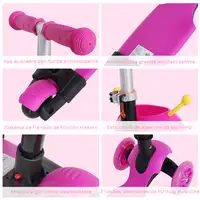 Patinete de 3 Ruedas para +18 Meses con Asiento Extraíble 62x25x72,5 cm HOMCOM Patinete de 3 Ruedas para +18 Meses con Asiento Extraíble 62x25x72,5 cm HOMCOM