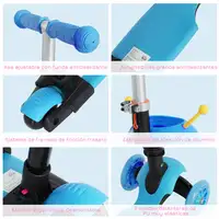 3 en 1 Patinete para Niños +18 Meses Asiento Extraíble 62x25x72,5cm Azul HOMCOM 3 en 1 Patinete para Niños +18 Meses Asiento Extraíble 62x25x72,5cm Azul HOMCOM