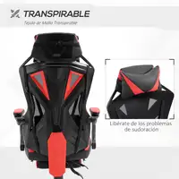 Silla Gaming Ergonómica Oficina Respaldo Regulable 65x70x117-125cm Rojo Vinsetto Silla Gaming Ergonómica Oficina Respaldo Regulable 65x70x117-125cm Rojo Vinsetto