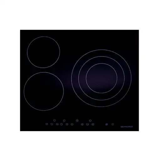 SCHNEIDER Placa Vitroceramica, 3 zonas de cocción, 60 cm, 5700 W, Control Táctil