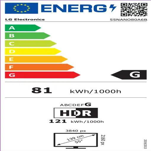 Televisor NanoCell 55'' 4K Ultra HD Negro Smart 55NANO80A6B.AEU LG