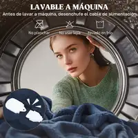 Manta Eléctrica 180x130 cm Lavar a Máquina Azul HOMCOM Manta Eléctrica 180x130 cm Lavar a Máquina Azul HOMCOM